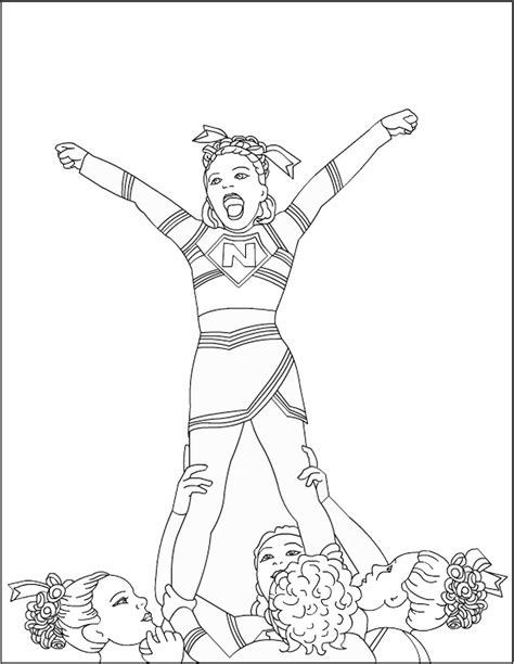 Cheerleading Coloring Pages Birthday Printable