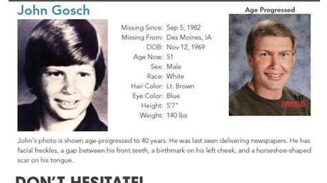 Ia Johnny Gosch Missing From West Des Moines Ia 5 Sept 1982 Age