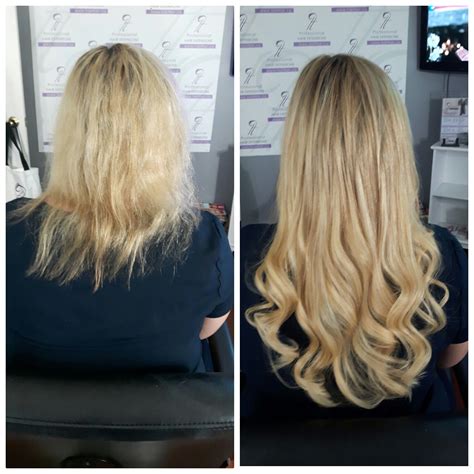 Before And After 3 Bundles Of 20 Inch Of Premium Nano Extensions