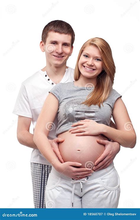 Young Pregnant Couple Stock Image Image Of Isolated 18560707