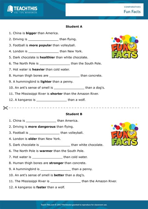 Comparatives Comparative Adjectives Worksheet English Adjectives