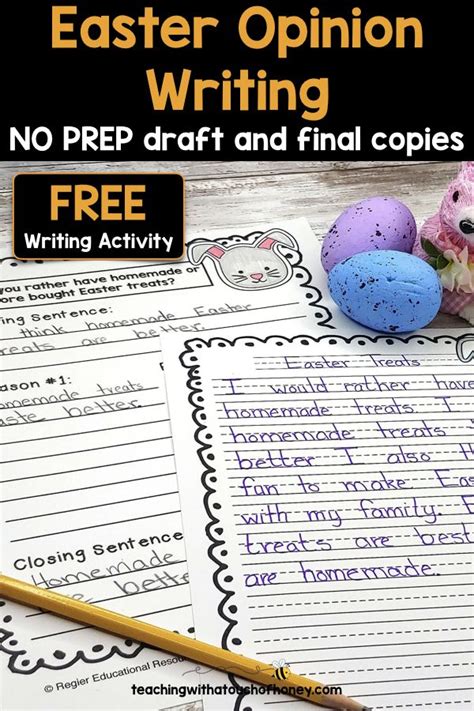 Here's a free set of easter writing worksheets, and a very simple ebook for a small fee, with a few the product provides lots more information on what is included within the easter writing ebook too. Easter Writing Activity For Kids | Easter writing, Opinion ...