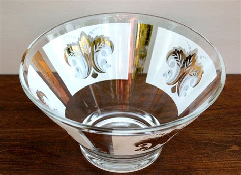 Unique Mid Century Modern Glass Serving Bowl By Oliveheartvintage