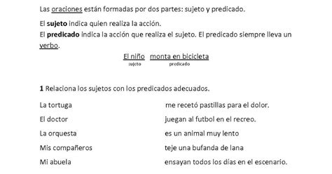 Cositas De Al Y Pt Sujeto Y Predicado Sujeto Y Predicado Verbos