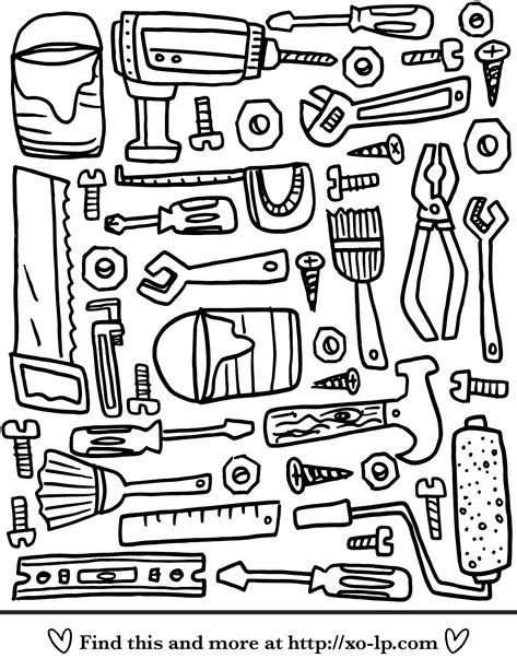 Tools Sheet Printable Coloring Pages