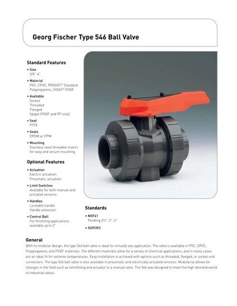 Georg Fischer Type 546 Ball Valve Gf Piping Systems