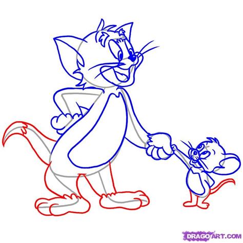 How To Draw Tom And Jerry Step 6 Cat Drawing Drawing Sketches Drawing