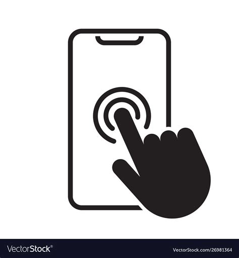Smartphone Screen With Hand Touch Screen Icon Vector Image