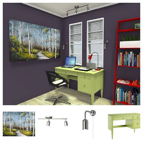How to use ikea room planner plan your room with ikea. NEW ITEMS - Furniture & decor in this 3D floor plan for a home office are from Ethan Allen, IKEA ...
