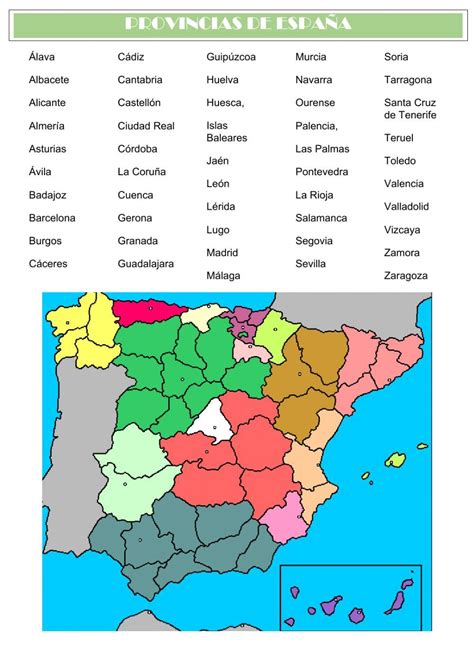 Provincias De España Ficha Interactiva Mapa Fisico De España Mapa De
