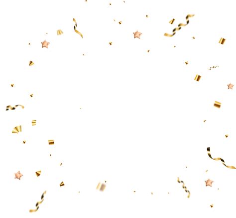 Golden Ribbon Party Confetti 11720963 Png