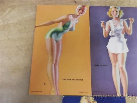 Group Of 3 Mutoscope Pin Up Cards By Earl Moran 1940s Ebay