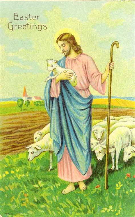 Bunnies, rabbits, chicks, easter eggs. Free Vintage Religious Easter Cards | Christ, All over the ...