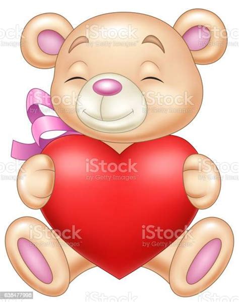 Cute Bear Holding Heart Stock Illustration Download Image Now