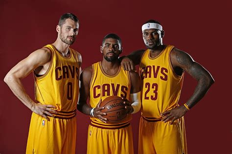Kevin Love Kyrie Irving And LeBron James Cleveland Cavaliers