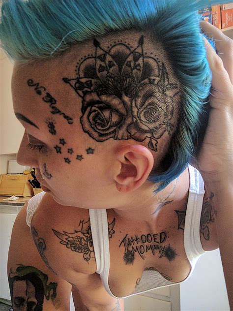 Scalp Tattoo Punk Fashion Scalps Hawk Behind Ear Tattoo Body Art