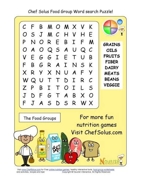 These Word Search Puzzles Focus On The Food Groups And