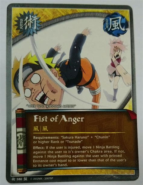 Karta Naruto Ccg Jutsu Fist Of Anger J 580 Stan Używany 6 Zł