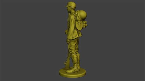 Download File Japanese Soldier Ww2 Attention J1 3d Printable Object