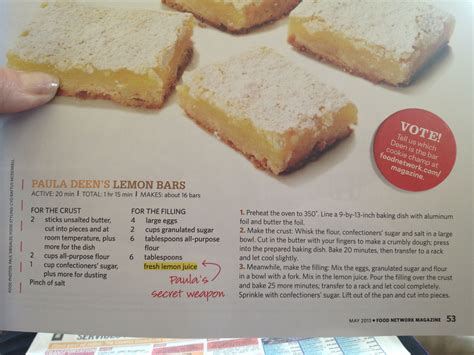 This content is created and maintained by a third party, and imported onto this page to help users provide their email. Paula deen lemon bars food network magazine Paula H. Deen ...