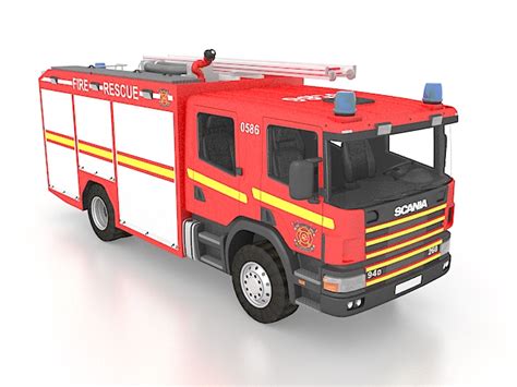 Scania Fire Truck 3d Model 3ds Max Files Free Download Modeling 28404