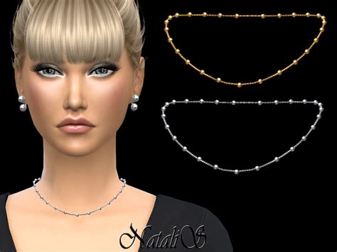 Multi Beads Station Short Necklace By Natalis At Tsr Sims 4 Updates
