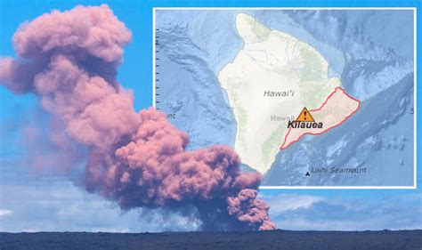 Kilauea Volcano In Hawaii Map United States Map