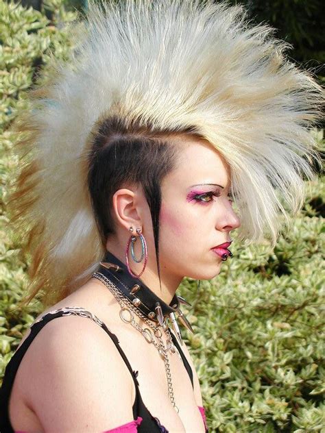 Deathrock Girl With Bleached Mohawk So Gorgeous With The Blonde