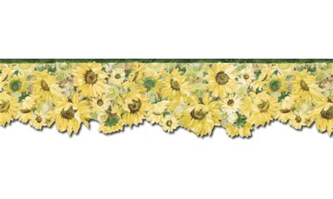 6 14 In X 15 Ft Prepasted Wallpaper Borders Sunflowers Wall Paper