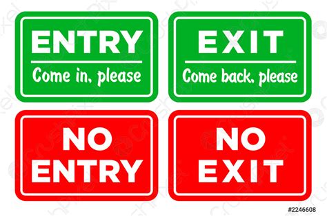 Entrance And Exit Signs Set Stock Vector 2246608 Crushpixel