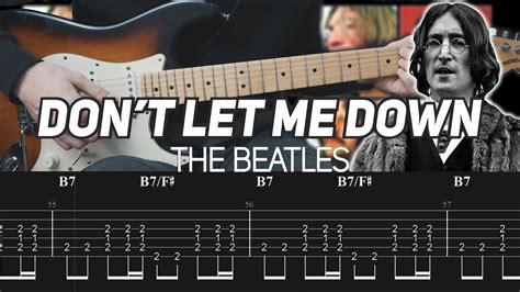 the beatles don t let me down guitar lesson with tab youtube