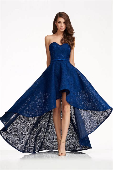 Sweetheart Lace High Low Homecoming Dresses Angrila