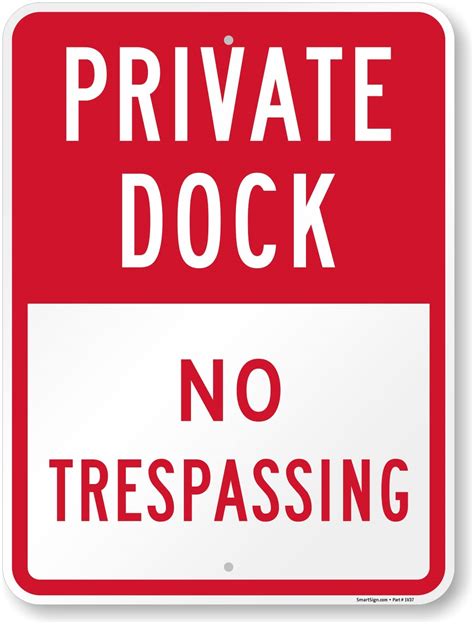Smartsign 24 X 18 Inch Private Dock No Trespassing