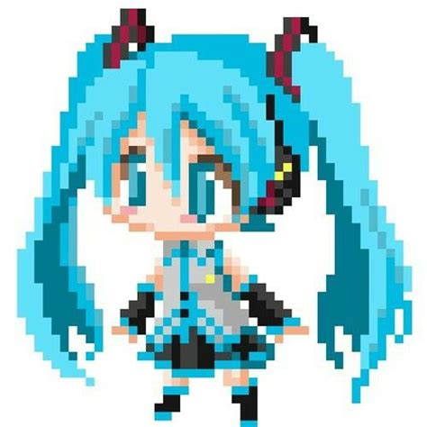 Vocaloid ~~ Hatsune Miku 💙 Pixel Art Characters Pixel Art Anime