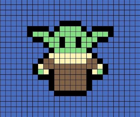 Baby Yoda Grogu Pixel Art Pixel Art Pixel Art Templates Pixel Art