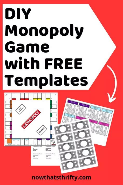 Diy Monopoly Game With Free Templates Board Games Diy Monopoly Game