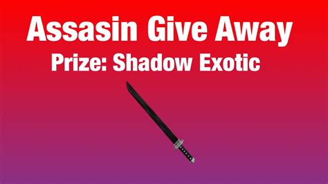 Roblox Assasin Giveaway Shadow Knife Youtube