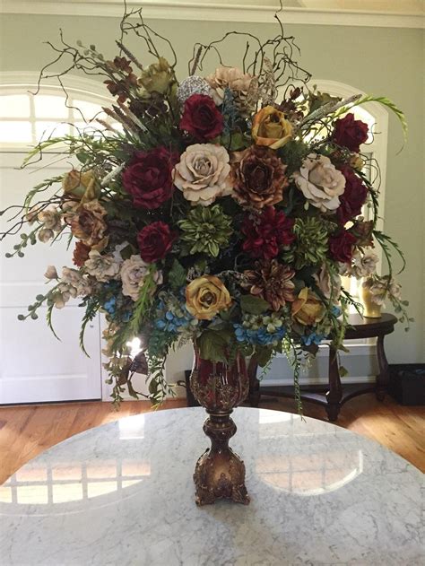 Tall Floral Arrangement Xl Elegant Large Tuscan Floral Etsy Tall