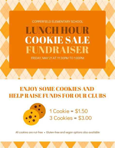 Cookie Sale School Fundraiser Event Flyer Template Template Free Psd