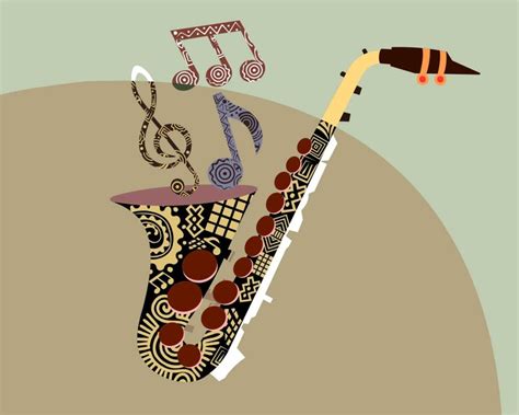 Saxophone Music Art Musical Notes Art Print Abstract Music