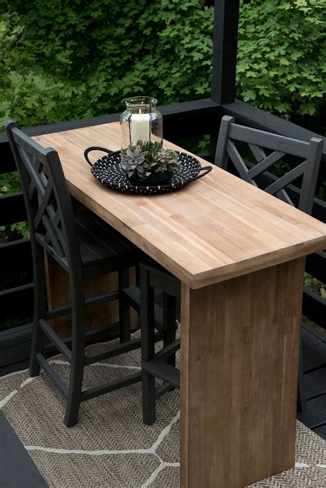 Teak Outdoor Bar Height Table Room For Tuesday