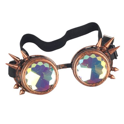 Cfgoggle Cfgoggle Vintage Steam Punk Victorian Style Goggles Rainbow Kaleidoscope Goth