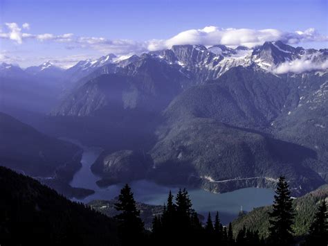 Ross Lake Below The Mountain In Northern Cascades National Park