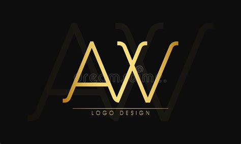 Premium Aw Or Wa Letters Logo Design Creative Elegant Curve Vector