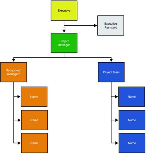 Project Management Organization Chart Example And Free Template Slickplan