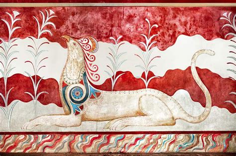 Garuda Or Griffin Minoan Fresco From Knossos Kings Chamber Etsy