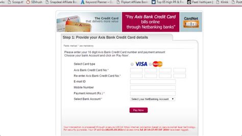 Jun 15, 2021 · you can directly apply online for a credit card. Axis bank credit card payment - YouTube