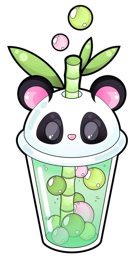 Bubble tea starts with a tea base that's combined with milk or fruit flavoring and then poured over you can get both sweet and savory boba, if you'd like. Panda bubble tea by Meloxi on DeviantArt