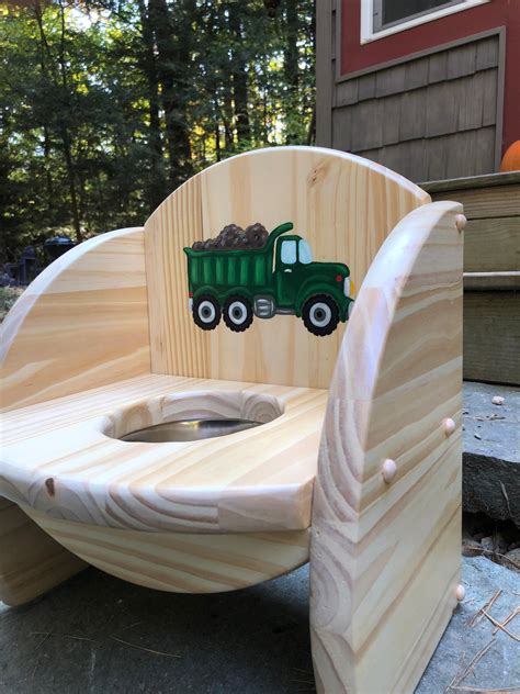 Custompersonalized Wooden Potty Chair Handmade Natural Wood Hand