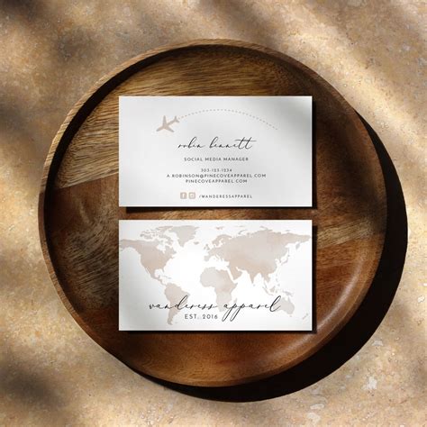 Buy World Map Business Card Template Watercolor Map Business Online In